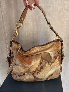 Coach Gold Patchwork Zoe Hobo handbag